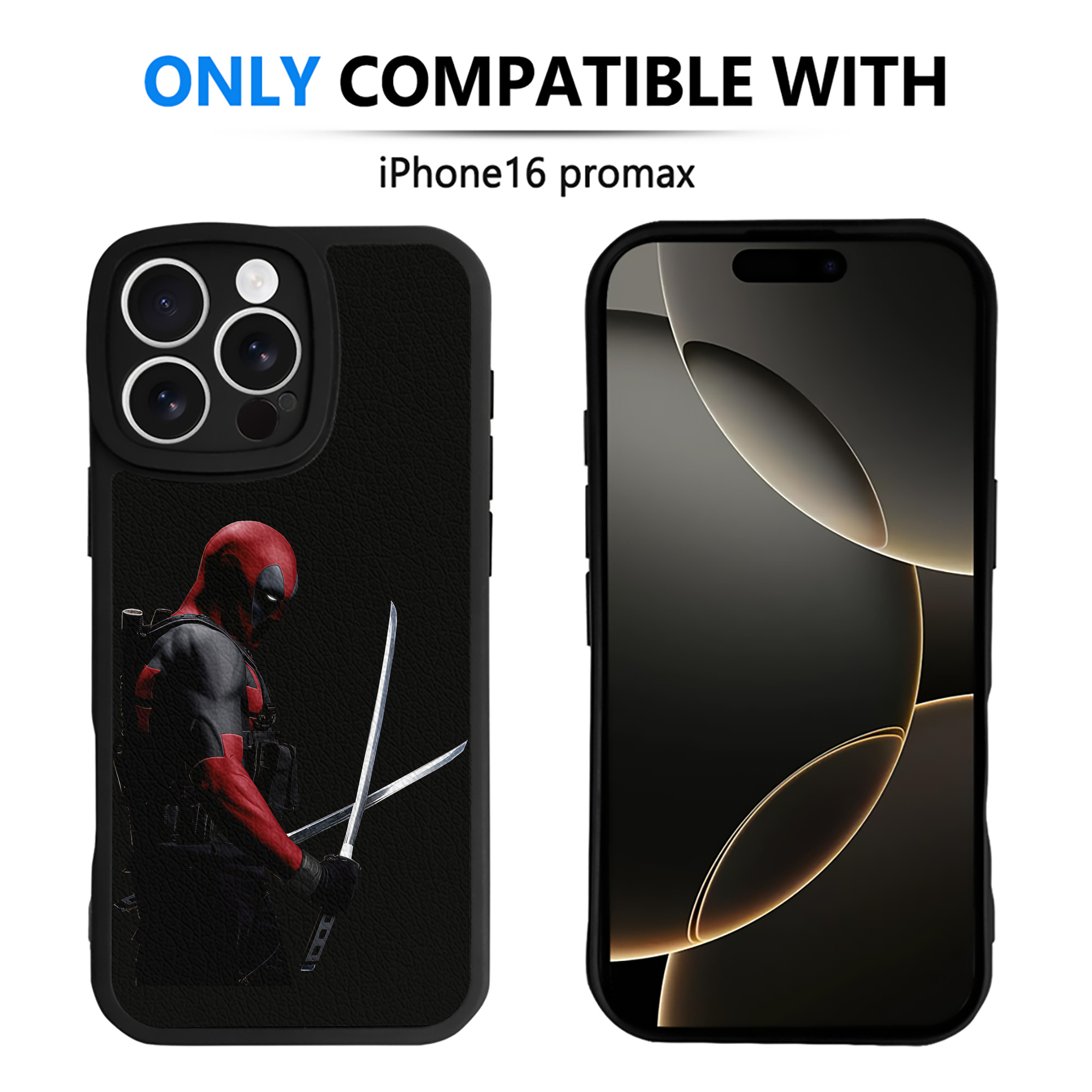 （画像用） Deadpool デッドプール 【iPhone 16シリーズ対応】シリコンスマホケース（レザー調） 材質：シリコン
